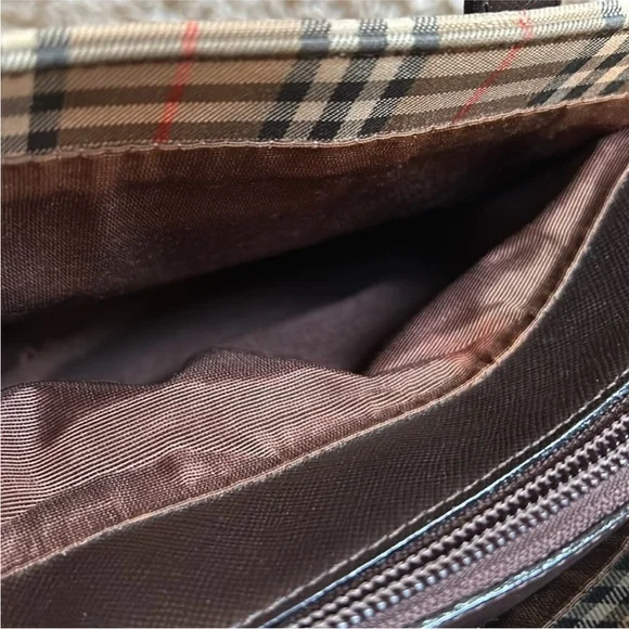 Burberry Beige and Brown Checkered Tote - Picture 10 of 13